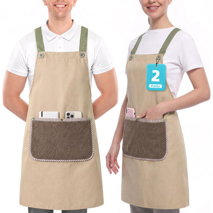 JOYMOOP Apron with Pockets, Detachable Towel, Kitchen Cooking for Women Men