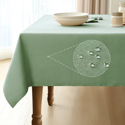 Pureegg Rectangle Linen Tablecloth Waterproof & Stain Resistant, Wrinkle-Free Table Cloth Adds Elegance and Protection, Ideal for Dining, Party, Wedding and Outdoor, 52 x 70 Inch, Beige