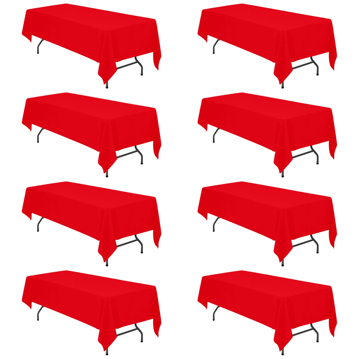 BRILLMAX 6 Pack Ivory Tablecloths 60x102 Inch for 6ft Rectangle Tables