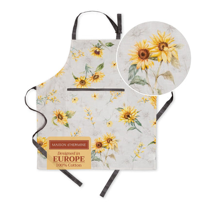 Maison d' Hermine Aprons for women with Pocket 100% Cotton (27.50"x31.50")