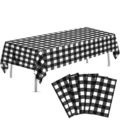 tujol Royal Blue 6 Pack Plastic Table Cloth 54" x 108", Disposable Tablecloths Rectangle Table Cover, Plastic Tablecloths for Parties