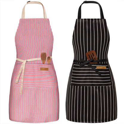 BeLuyi 2 Pack Adjustable Bib Apron with 2 Pockets Chef Cooking Kitchen Restaurant Aprons for Women Men