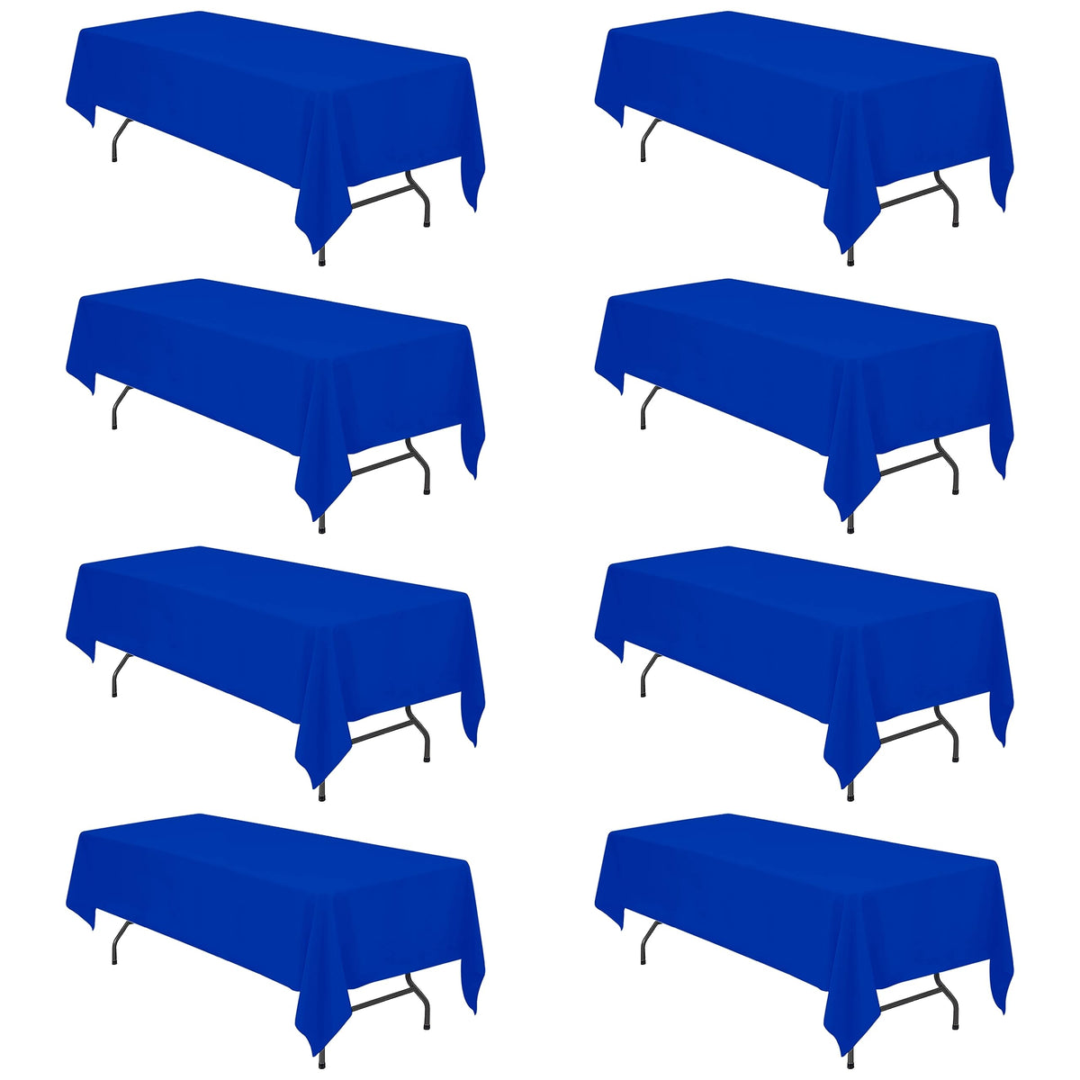 BRILLMAX 6 Pack Ivory Tablecloths 60x102 Inch for 6ft Rectangle Tables
