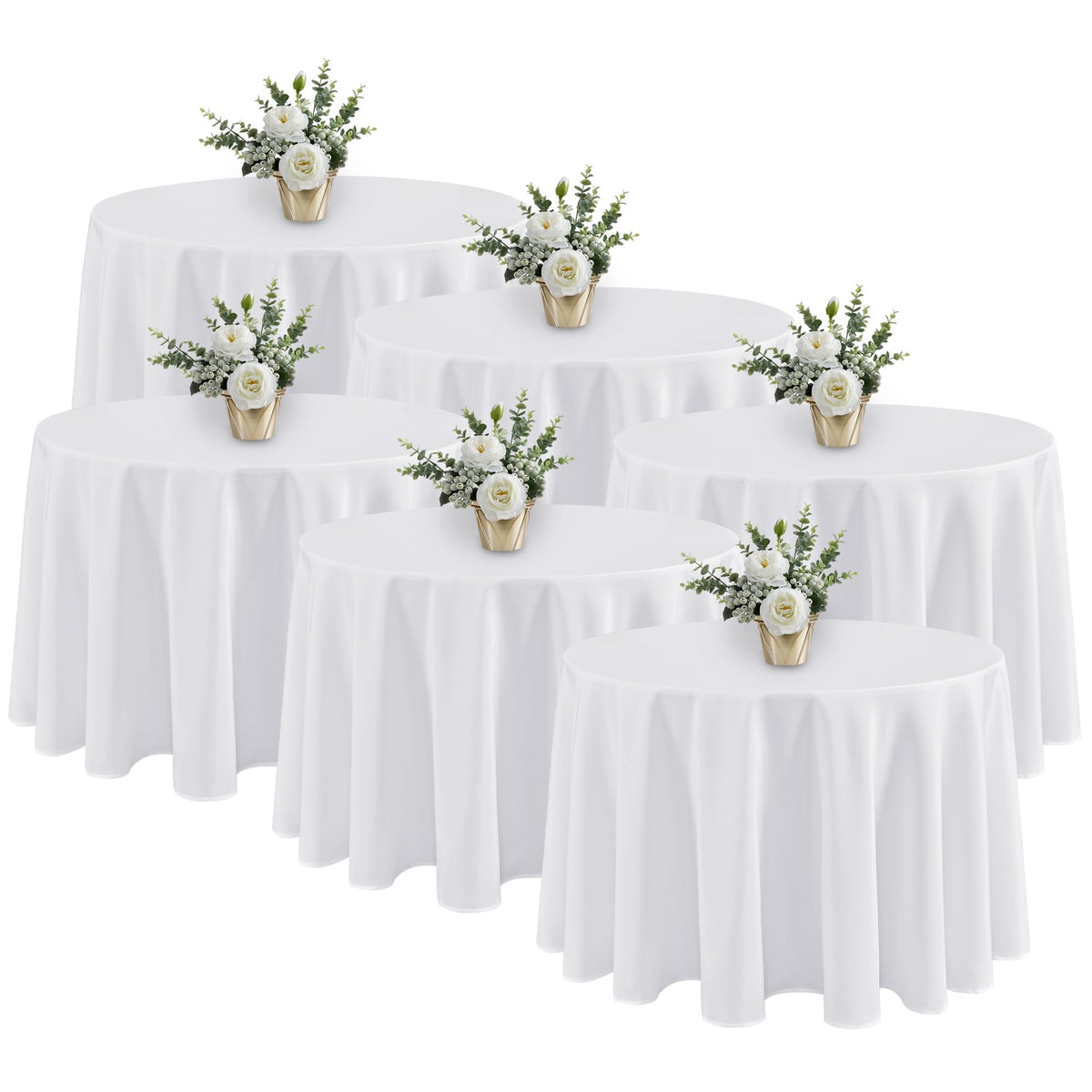 Fitable 6 Pack Black Tablecloths 70x120 Inch for 6-8 Ft Rectangle Tables