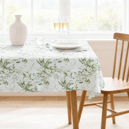 H.VERSAILTEX Linen Table Cloths Rectangle 60 x 84 Inch Premium Tablecloth Spill-Proof Waterproof Table Cover for Dining Buffet Feature Extra Soft and Thick Fabric Wrinkle Free, Natural