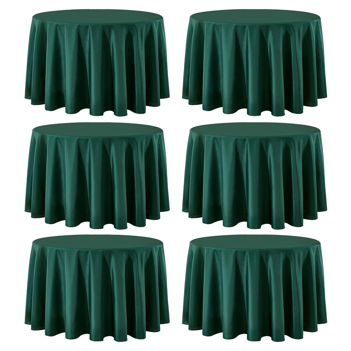 6 Pack White Round Tablecloths 120 Inch for Dining Tables