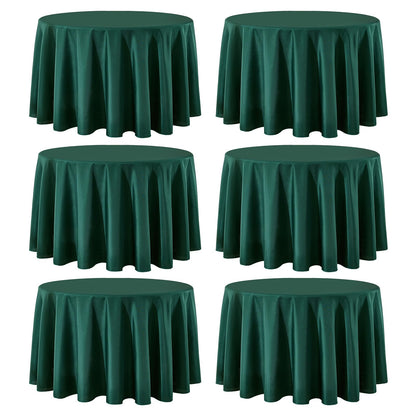 6 Pack White Round Tablecloths 120 Inch for Dining Tables