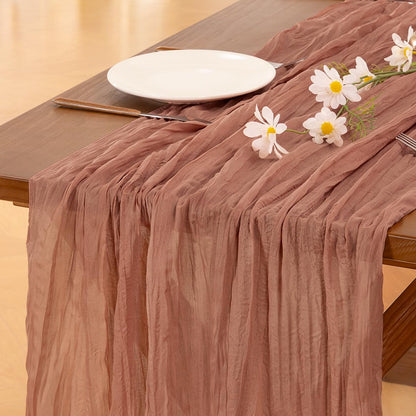 Pink Cheesecloth Table Runner Fall Boho Wedding Birthday Party Home Decor