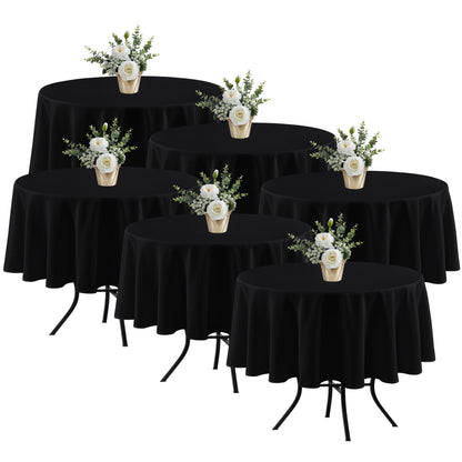 Fitable 6 Pack Black Tablecloths 70x120 Inch for 6-8 Ft Rectangle Tables