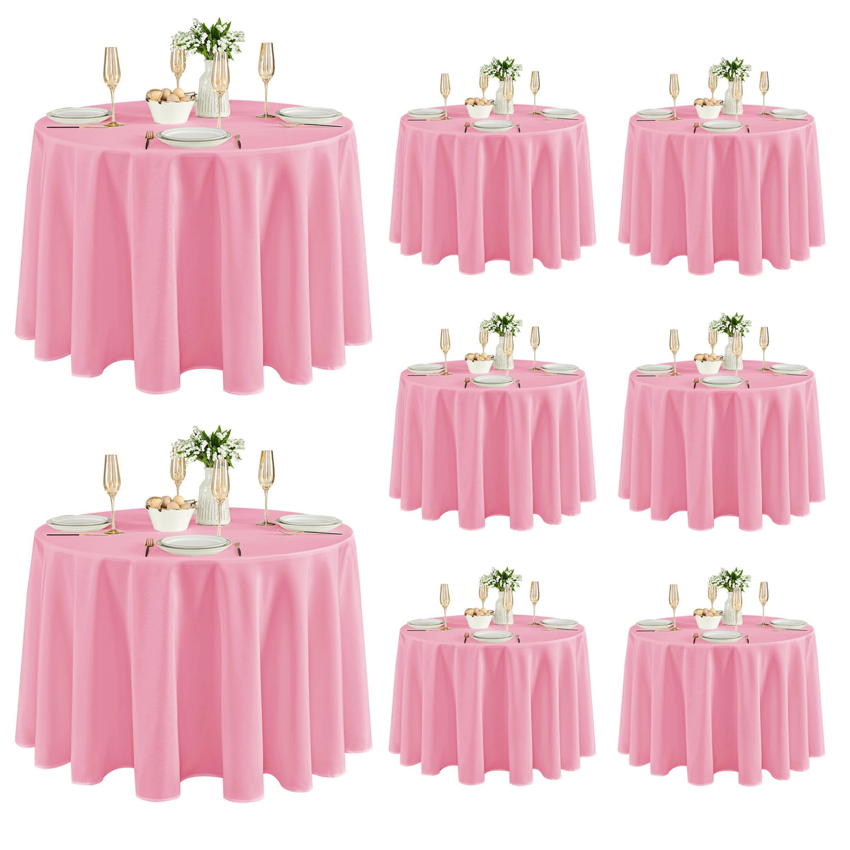 Fitable 6 Pack Black Tablecloths 70x120 Inch for 6-8 Ft Rectangle Tables