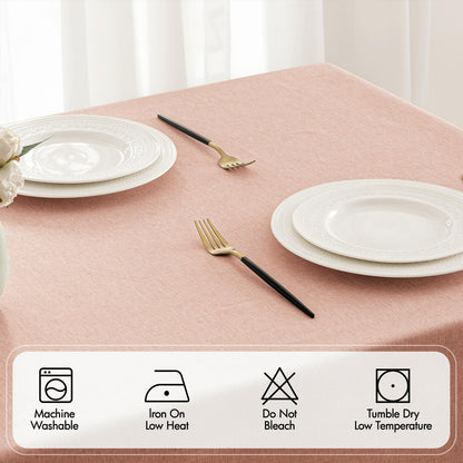 MIULEE Pink Rectangle Tablecloth with Decorative Cutouts 52x70 Inch