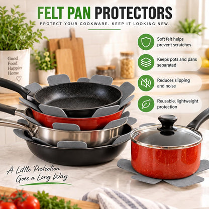 Pan Protectors for Stacking,Set of 18 and 3 Different Size, pan separators Protectors,Pot Protectors Stacking,Pot Pads Anti-Slip to Avoid Scratching or Marring When Stacking