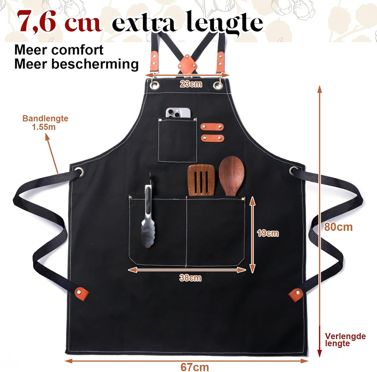 Chef Cotton Canvas Apron for Men Women with Pockets