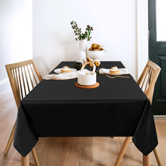 sancua 2 Pack Black Tablecloths 60x102 Inch for 6 Feet Rectangle Tables