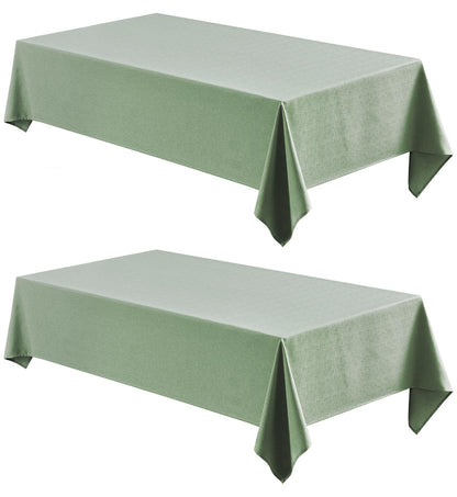 Veblandy Rectangle Tablecloth Linen Textured Waterproof & Stain Resistant Table Cloth Wrinkle Free Decorative Fabric Farmhouse Table Cover for Dining/Party/Buffet/Wedding, 60 x 104 Inch, Sage Green