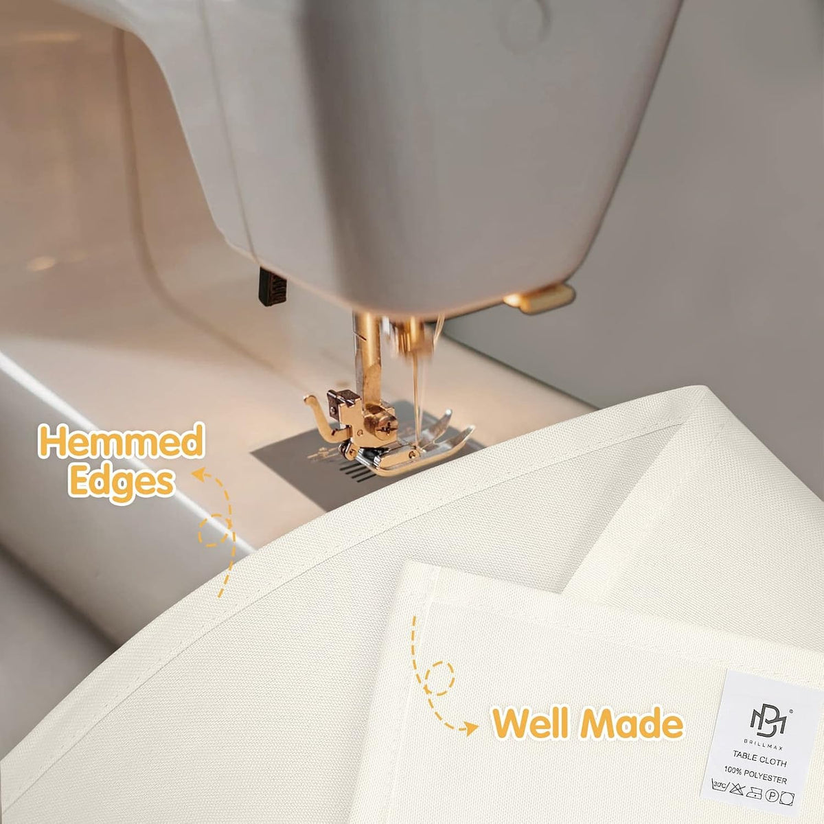 BRILLMAX 6 Pack Ivory Tablecloths 60x102 Inch for 6ft Rectangle Tables