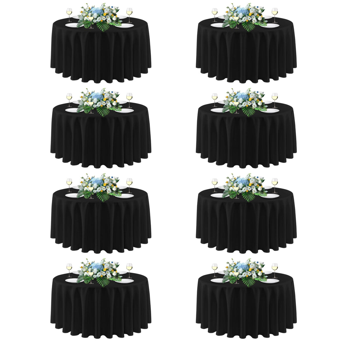 sancua 2 Pack Black Tablecloths 60x102 Inch for 6 Feet Rectangle Tables
