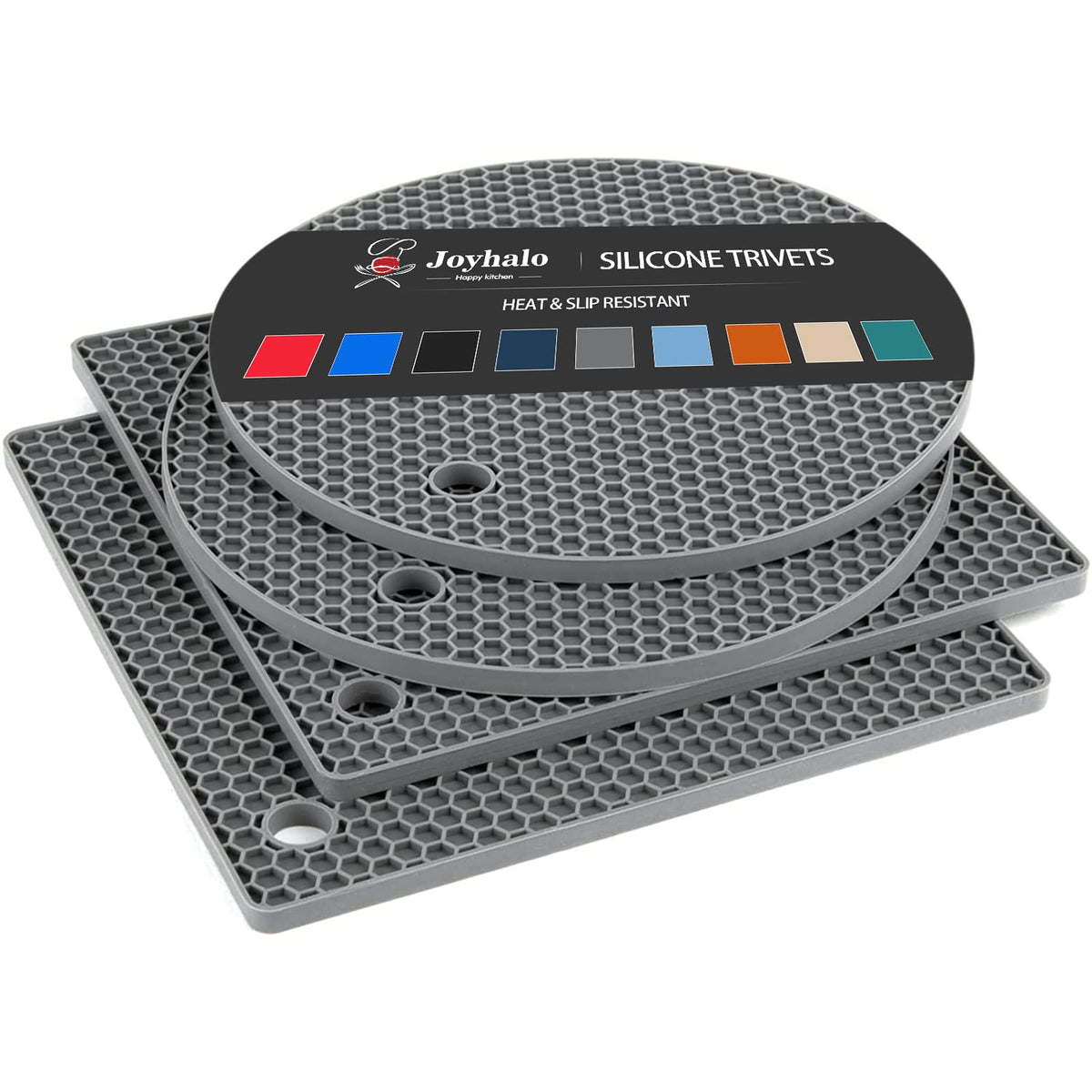 Joyhalo 4 Pack Trivets for Hot Dishes