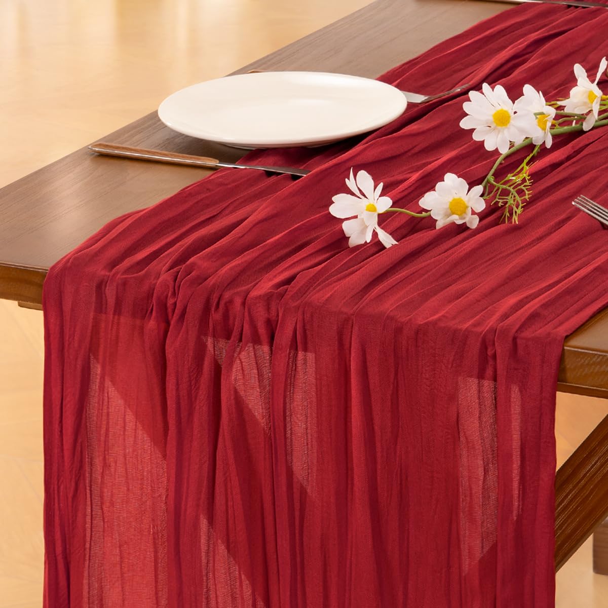 Pink Cheesecloth Table Runner Fall Boho Wedding Birthday Party Home Decor