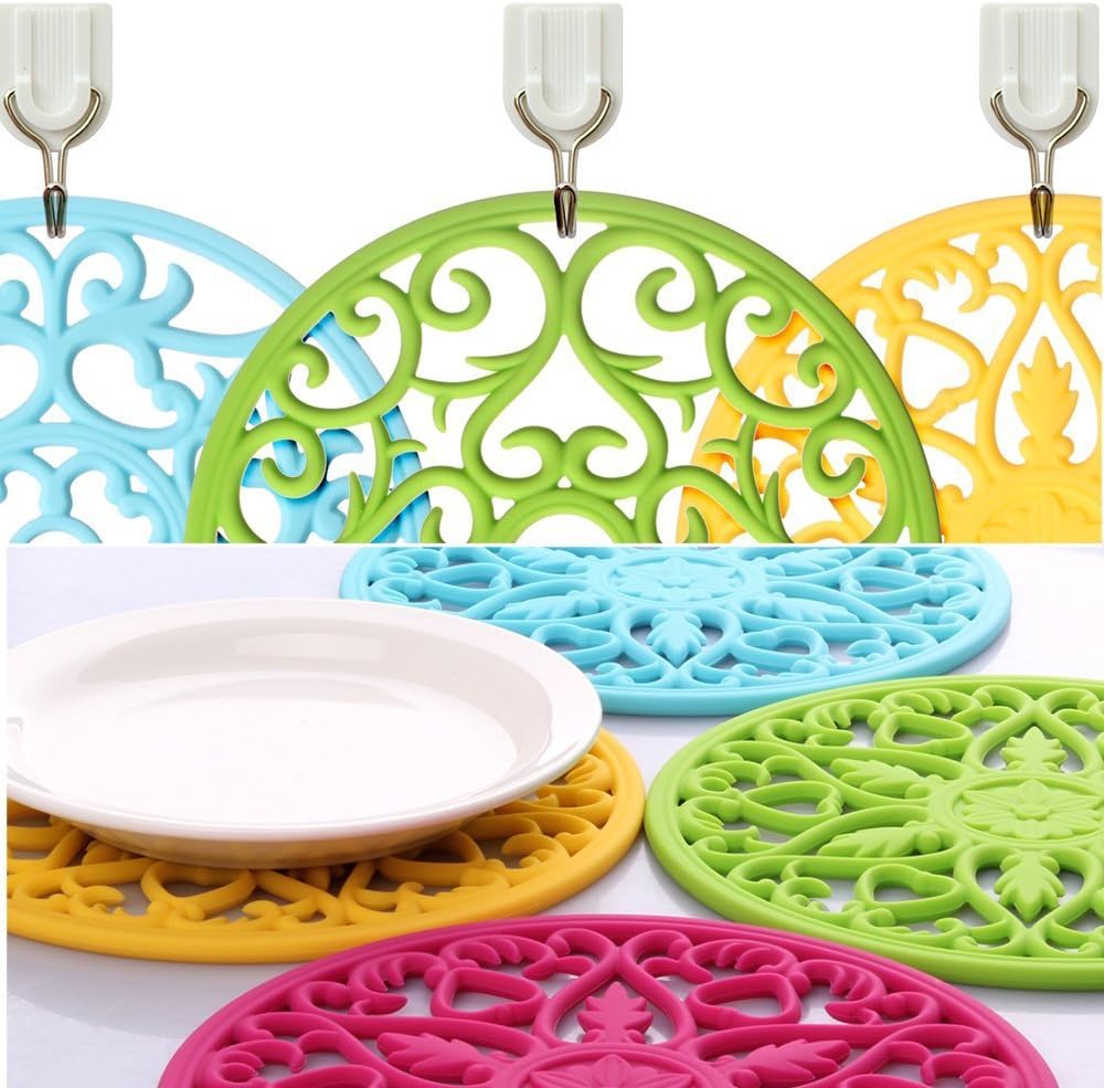 ME.FAN Trivets for Dishes/Pots/Pans, 3 Pcs Silicone Mats, Flexible/Durable/Non Slip Hot Pads to Protect Table and Counter Top (Desert Sage)