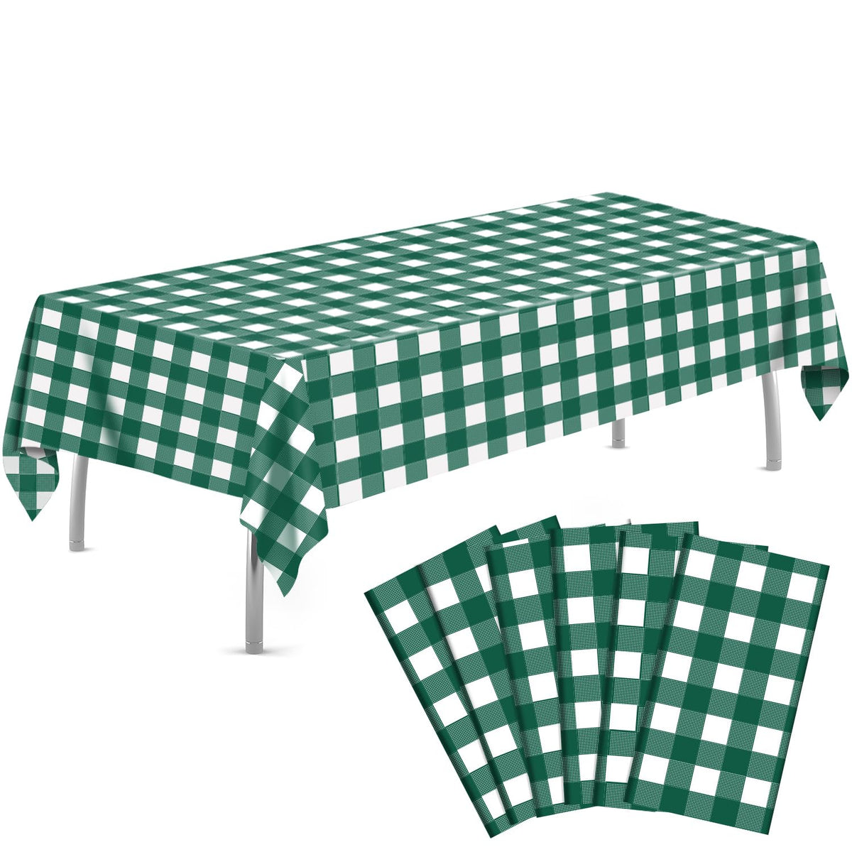tujol Royal Blue 6 Pack Plastic Table Cloth 54" x 108", Disposable Tablecloths Rectangle Table Cover, Plastic Tablecloths for Parties