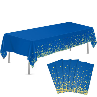 tujol Royal Blue 6 Pack Plastic Table Cloth 54" x 108", Disposable Tablecloths Rectangle Table Cover, Plastic Tablecloths for Parties