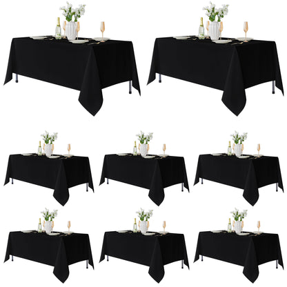 Fitable 6 Pack Black Tablecloths 70x120 Inch for 6-8 Ft Rectangle Tables
