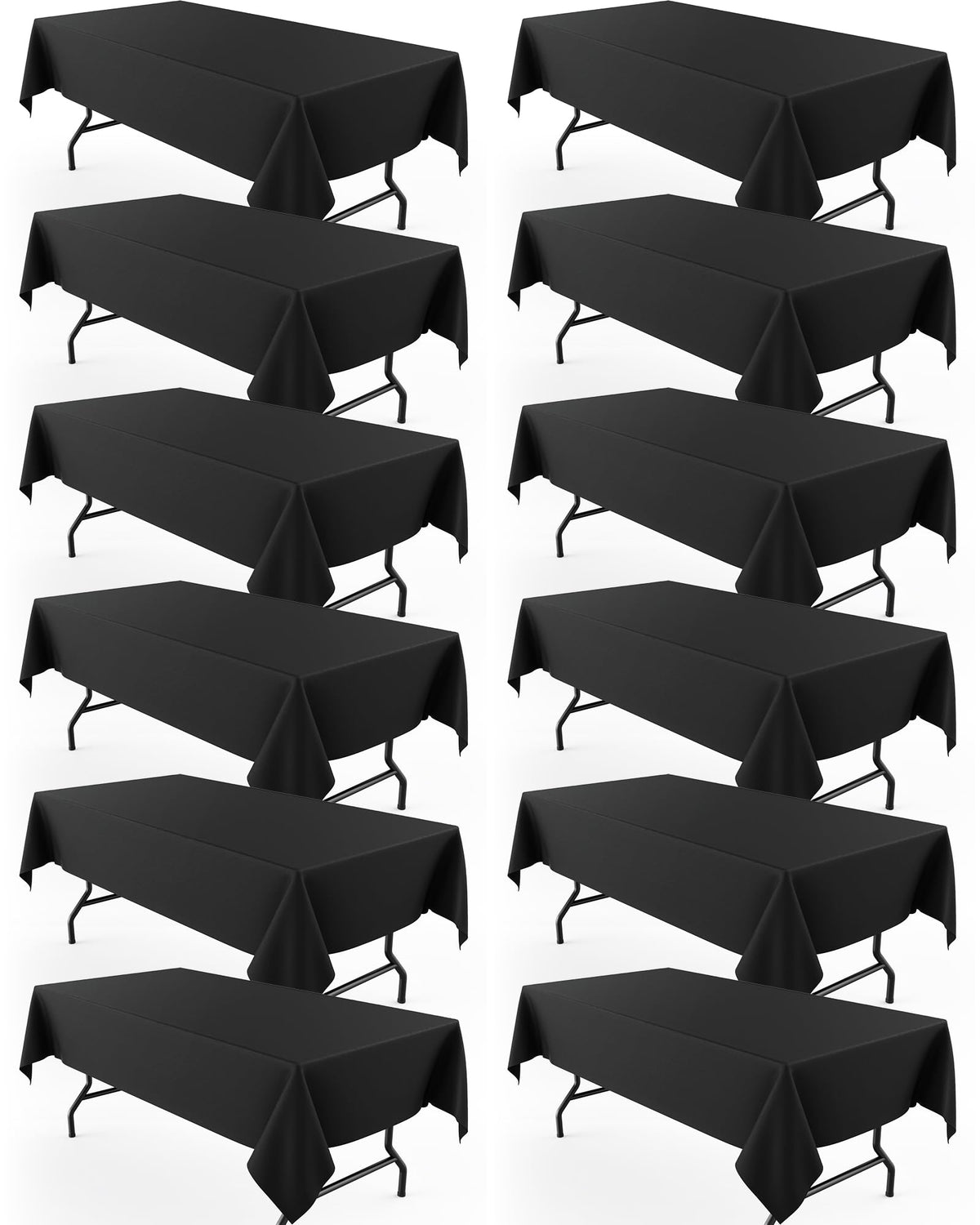 Pureegg Polyester Tablecloth 60" x 102" Reusable Washable 2 Pack Black
