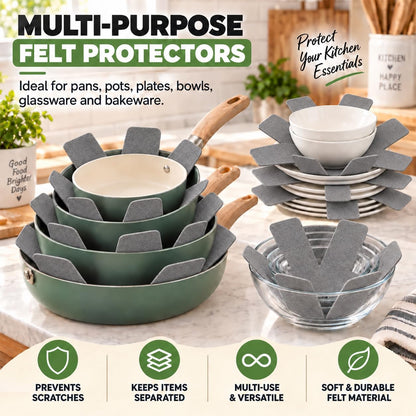 Pan Protectors for Stacking,Set of 18 and 3 Different Size, pan separators Protectors,Pot Protectors Stacking,Pot Pads Anti-Slip to Avoid Scratching or Marring When Stacking
