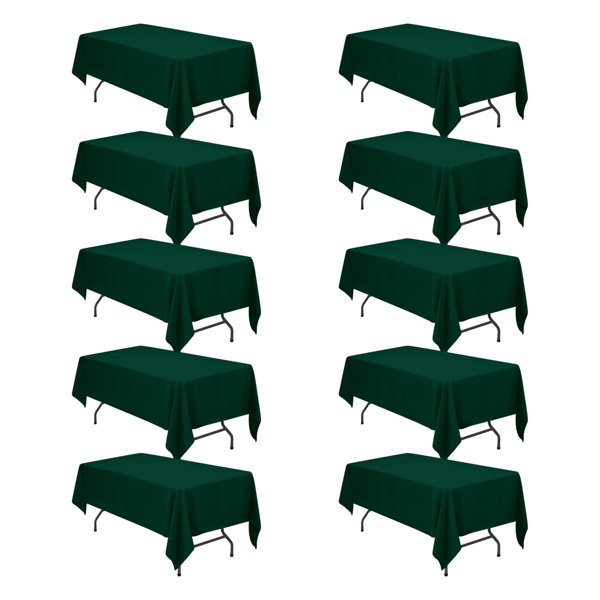 BRILLMAX 6 Pack Ivory Tablecloths 60x102 Inch for 6ft Rectangle Tables