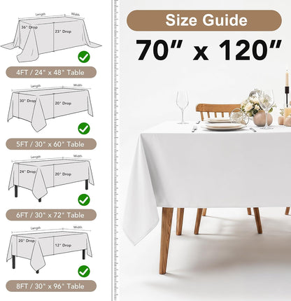 Fitable 6 Pack Black Tablecloths 70x120 Inch for 6-8 Ft Rectangle Tables