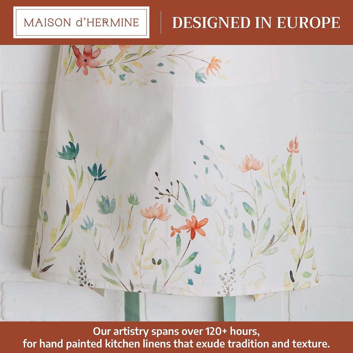 Maison d' Hermine Aprons for women with Pocket 100% Cotton (27.50"x31.50")