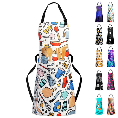Adjustable Waterproof Apron Bib Apron with 2 Pockets Cooking Kitchen Aprons for Women Men Chef