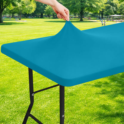 Moosfor Rectangle Spandex Fitted Table Cloth, 6FT Elastic Tablecloth