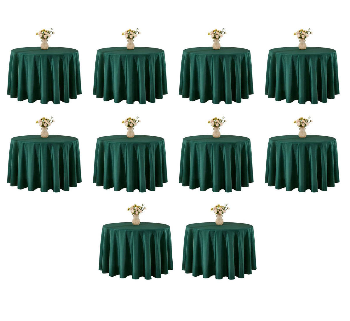VidaFete 6 Pack 120inch Round Tablecloth Polyester Table Cloth, White