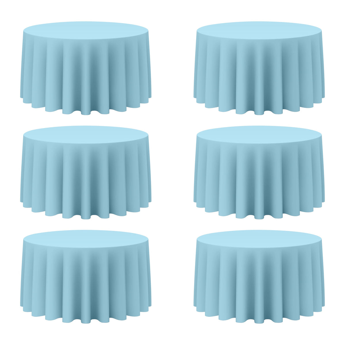 BRILLMAX 6 Pack Navy Blue Round Tablecloths 120 Inch for 60" Tables