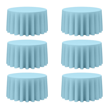 BRILLMAX 6 Pack Navy Blue Round Tablecloths 120 Inch for 60" Tables