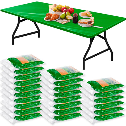Boao 24Pcs Plastic Tablecloths, 8 Ft, 96 x 30 Disposable Table Covers Blue