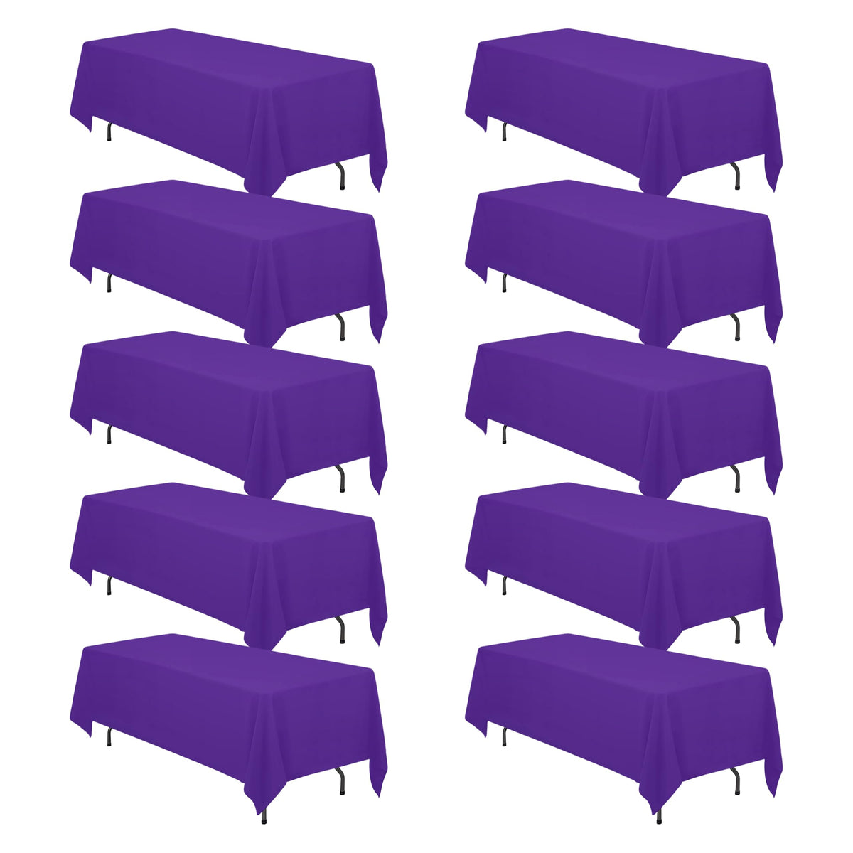 BRILLMAX 6 Pack Ivory Tablecloths 60x102 Inch for 6ft Rectangle Tables