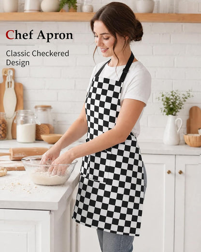 Adjustable Bib Apron with 2 Pockets Cooking Kitchen Chef