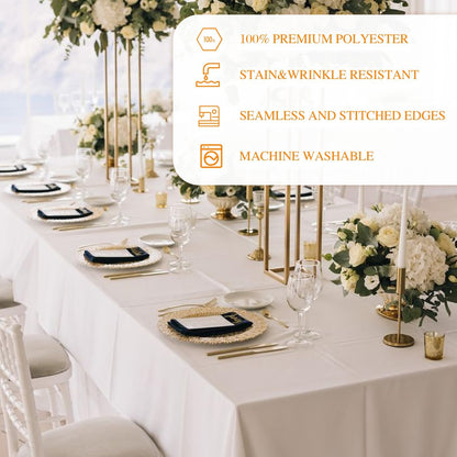 WIGENIUS 6 Pack White Table Cloth Rectangle 60X102 Inch Tablecloth Fit 6FT