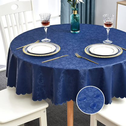 Romanstile Waterproof Vinyl Tablecloth Rectangle, 60 x 84 Inch, Rose Beige