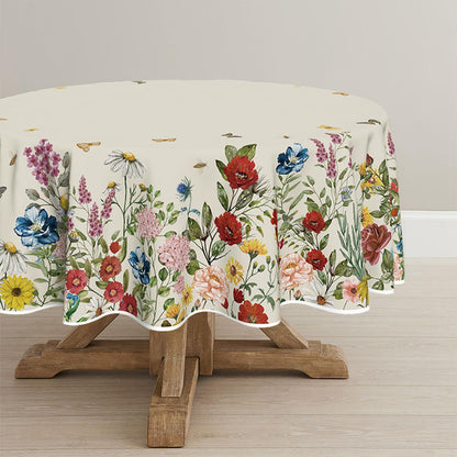 Horaldaily Spring Tablecloth 60 x 120 Inch Rectangular Flowers Brown