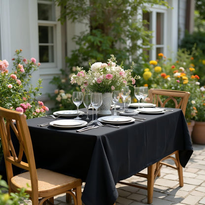 sancua Rectangle Tablecloth, 60 x 84 Inch, Black