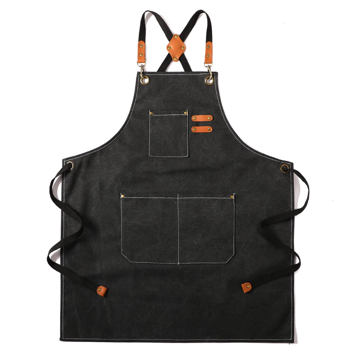 Tosewever Canvas Cross Back Chef Cotton Aprons for Men Women with Large Pockets