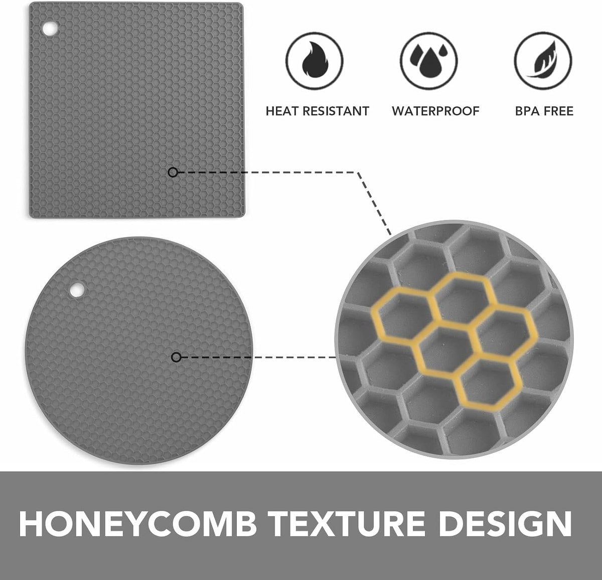 Joyhalo 4 Pack Trivets for Hot Dishes