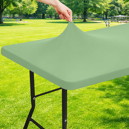 Moosfor Rectangle Spandex Fitted Table Cloth, 6FT Elastic Tablecloth