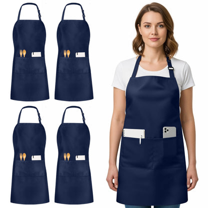 Utopia Kitchen Bib Aprons 4 Pack Adjustable With 2 Pockets