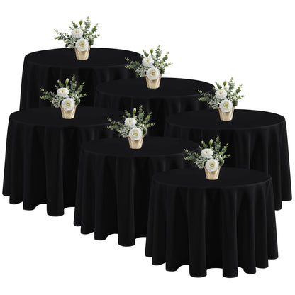 Fitable 6 Pack Black Tablecloths 70x120 Inch for 6-8 Ft Rectangle Tables