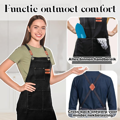 Chef Cotton Canvas Apron for Men Women with Pockets